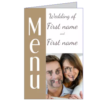 Wedding Menu Brown with photo template