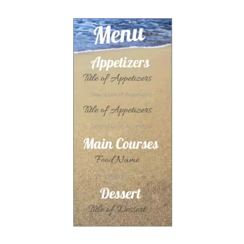 wedding menu beach sea 