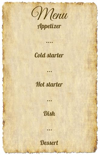 Wedding Menu Letter Parchment Pirate free template