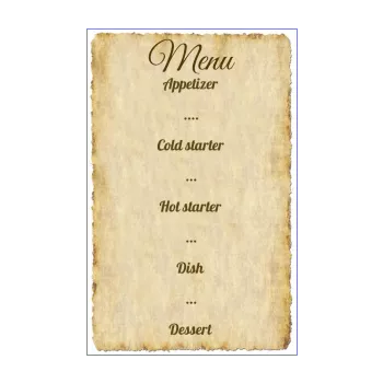wedding menu letter parchment pirate 