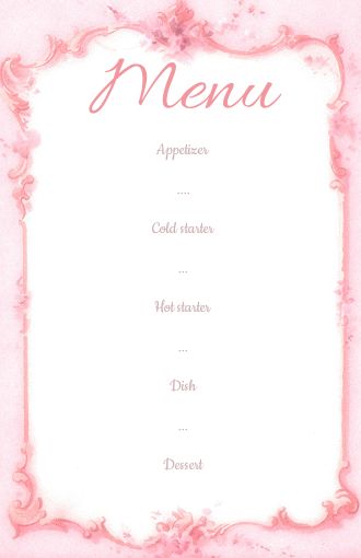 Wedding Menu Rose free template