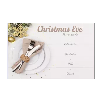 menu dinner christmas ball white wood 