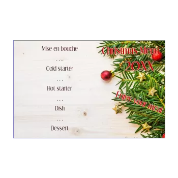 menu dinner christmas fir white wood 