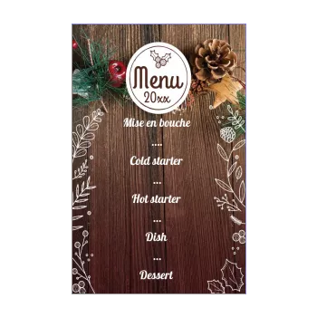 menu dinner christmas wood brown 
