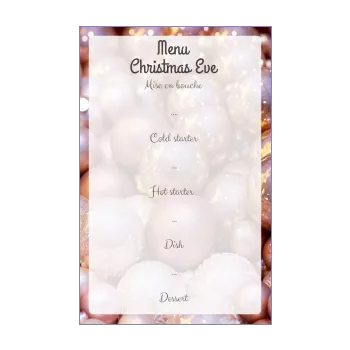 menu dinner christmas ball brown 