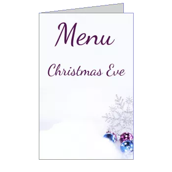 Menu Dinner Christmas Ball Blue template
