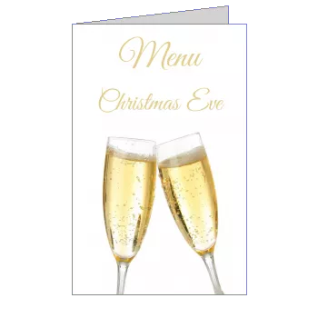 Menu Dinner Champagne Christmas Yellow template