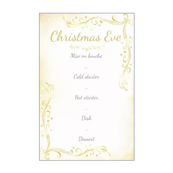 menu dinner christmas star yellow 