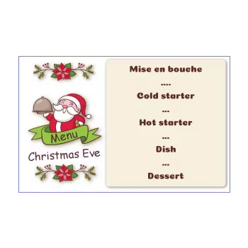 menu dinner christmas drawing santa claus 