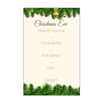 menu dinner christmas ball fir green 