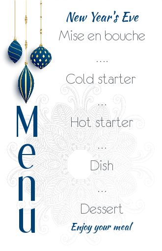 Menu New Year Dinner Party free template