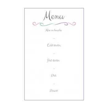 menu new year dinner party elegant white 