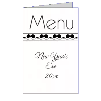 Menu New Year Dinner Party template