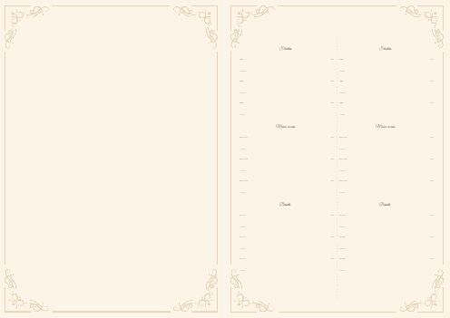 Verso Menu Restaurant Brown Elegant Yellow template