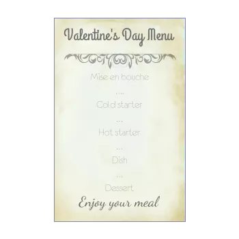 menu valentine s day grey letter yellow 