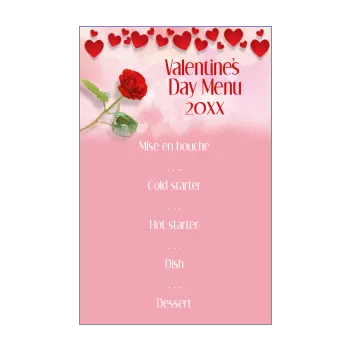 menu valentine s day heart flower rose 