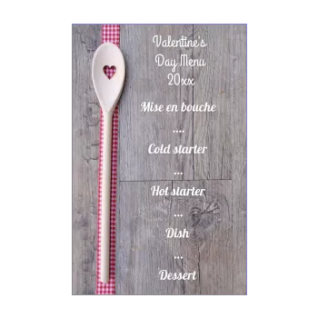 menu valentine s day brown fork wood 