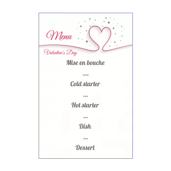 menu valentine s day heart red elegant 