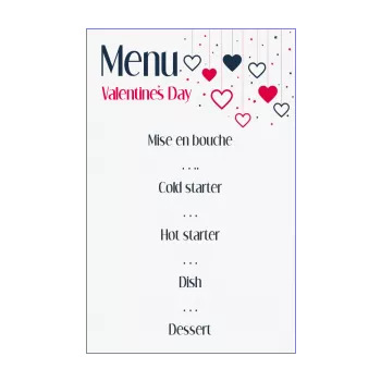 menu valentine s day heart blue red 