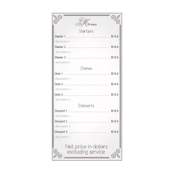 card menu restaurant brown elegant grey 