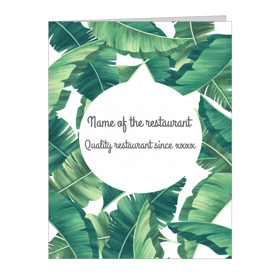 Menu Restaurant Flower Green Leaf template (card 3167)