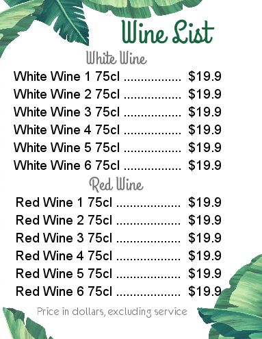 Card Restaurant Beer Green Leaf template