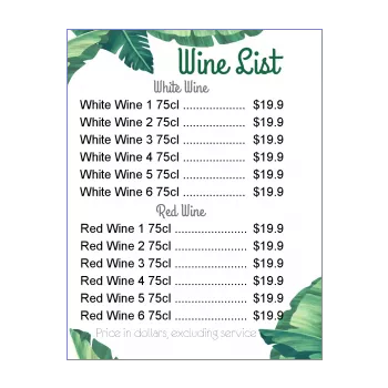 card restaurant beer green leaf wine alcohol 