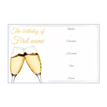 birthday menu champagne 
