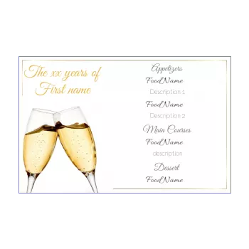 birthday menu champagne 