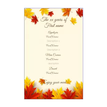 birthday menu leaf red yellow 