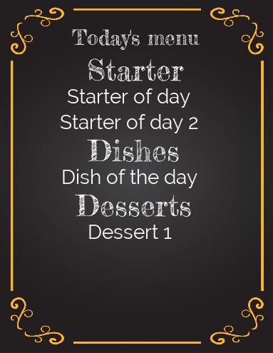 Card Menu Restaurant template