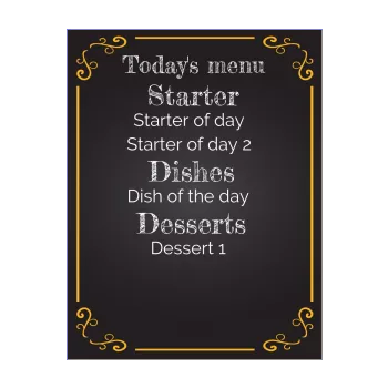 card menu restaurant black orange 