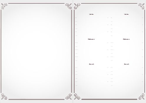 Verso Menu Restaurant Elegant Grey template