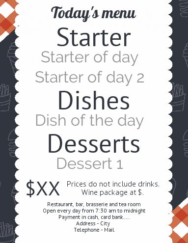 Card Menu Restaurant Snack Foodtruck template