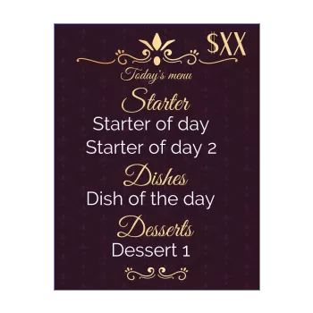 card menu restaurant elegant mauve 