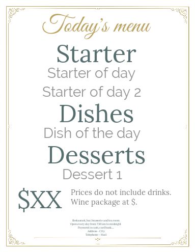 Card Menu Restaurant Gastronomic Blue template