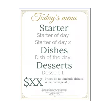 card menu restaurant gastronomic blue elegant yellow 