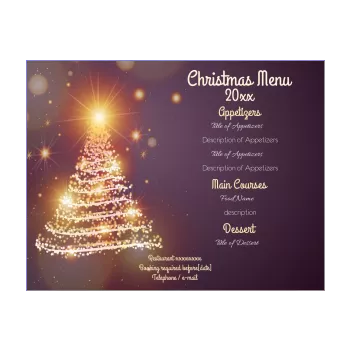 menu dinner christmas golden fir mauve 