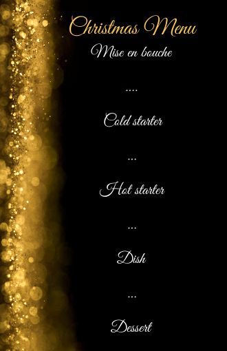 Menu Dinner Christmas Golden Black free template