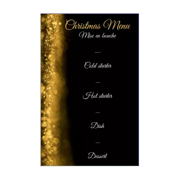 menu dinner christmas golden black star 