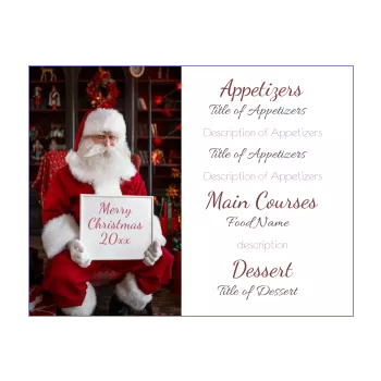 menu dinner christmas board elegant santa claus 