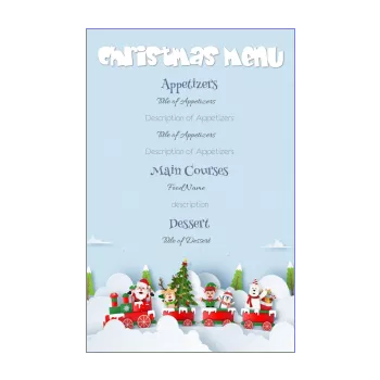 menu dinner christmas blue drawing fir santa claus sky 