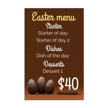 menu restaurant easter brown chocolade egg 