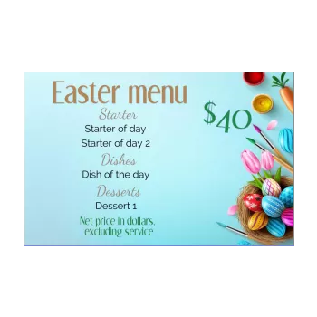 menu restaurant easter blue egg 