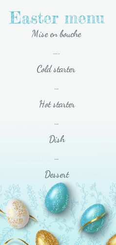 Menu Restaurant Easter Golden Blue free template