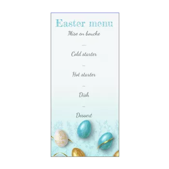 menu restaurant easter golden blue egg 