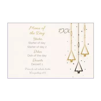 card menu restaurant christmas golden fir yellow 
