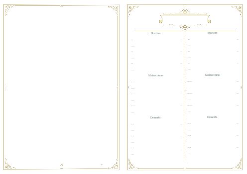 Verso Menu Restaurant Blue Fork Yellow template