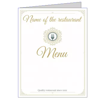Menu Restaurant Blue Fork Yellow template