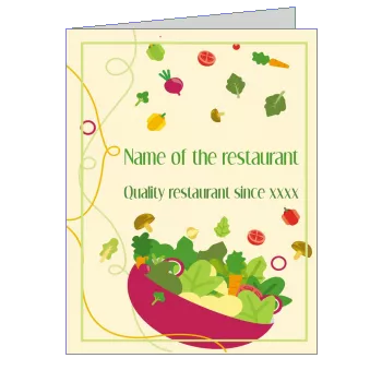 Menu Restaurant Vegetable Green Orange with photo template